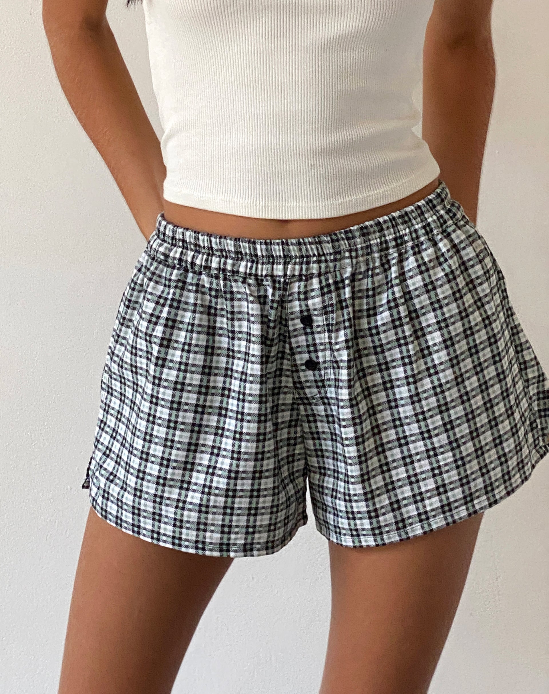 Imagen de Laboxe Pantalón Corto a Cuadros Brandy