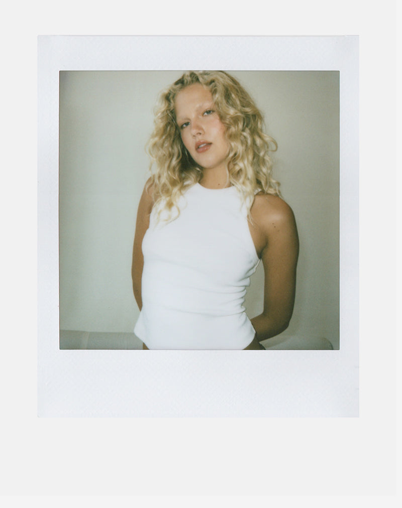 Imagen de Cariter Racer Vest Top en canalé blanco