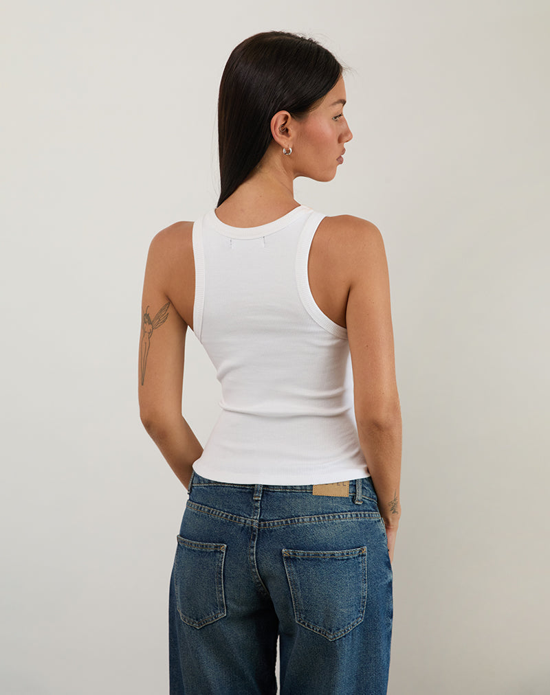 Imagen de Cariter Racer Vest Top en canalé blanco