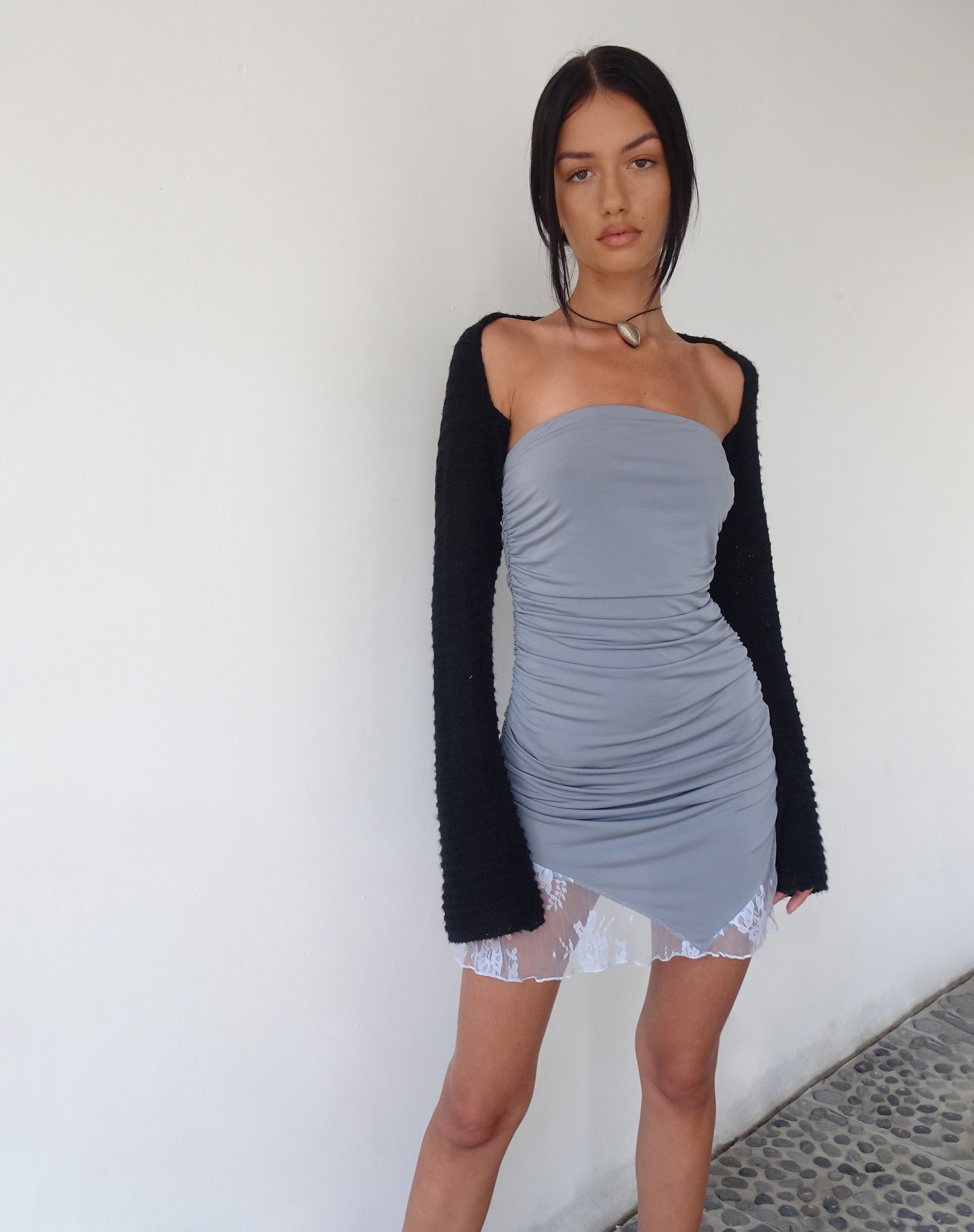 imagen de MOTEL X JACQUIE Carlie Bandeau Mini Dress in Slinky Grey