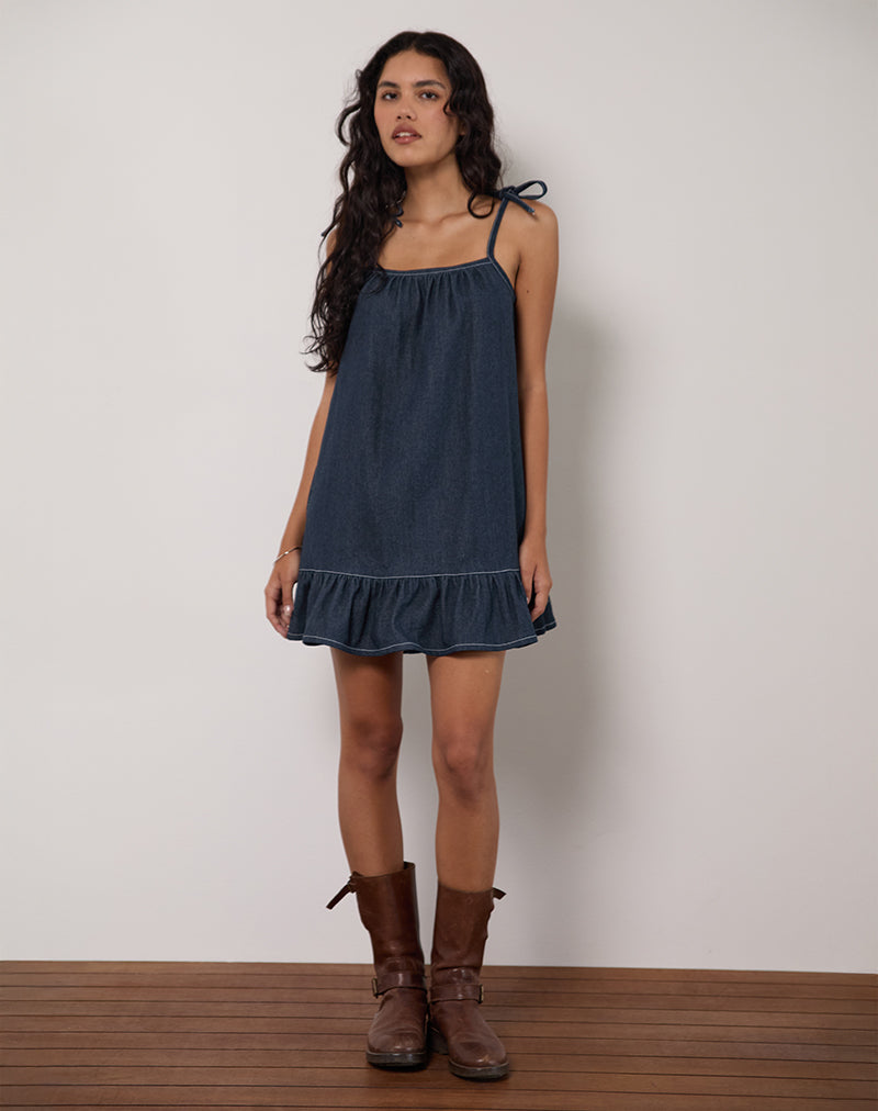 Imagen de Carlisle Mini Dress in Chambray Indigo