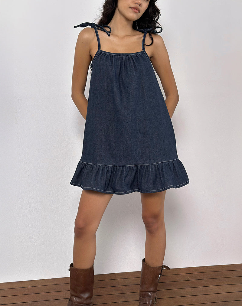 Imagen de Carlisle Mini Dress in Chambray Indigo