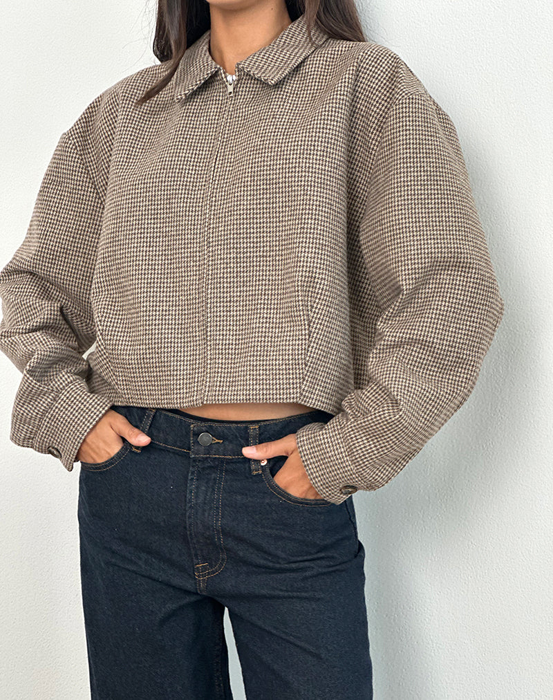 Chaqueta Carlo a cuadros marrón
