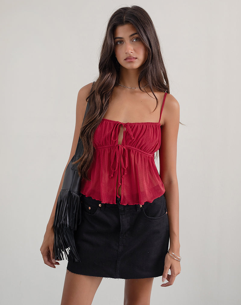 Imagen de Carmina Cami Top en Mesh Cereza