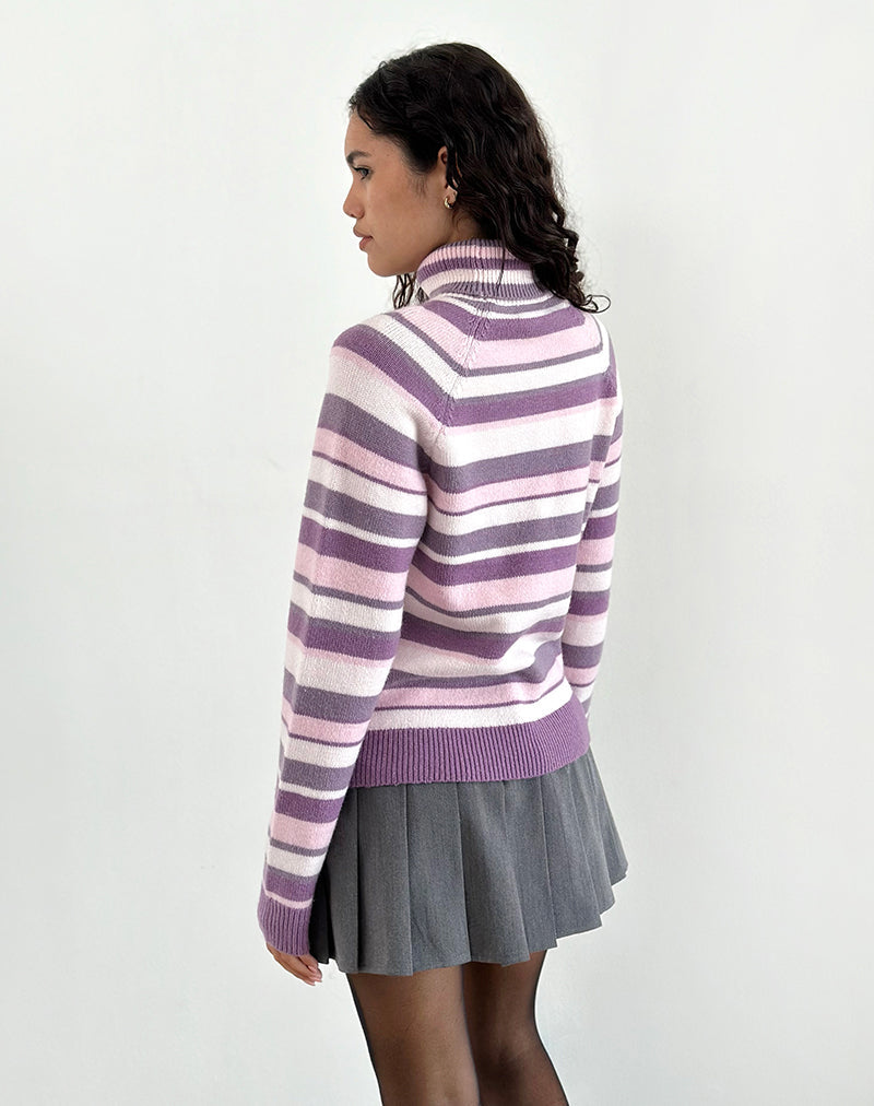 Imagen del jersey Carmine de rayas rosa suave y morado malva
