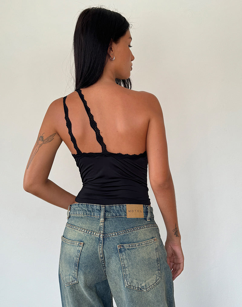 Imagen de Carolina One Shoulder Top en Negro