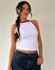 Imagen de Carti Vest Top en blanco con ribete rojo
