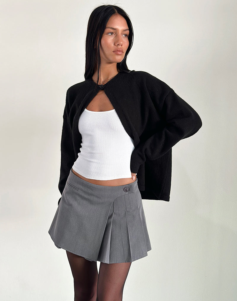 Imagen de Carwita Panel Wrap Mini Skirt in Charcoal