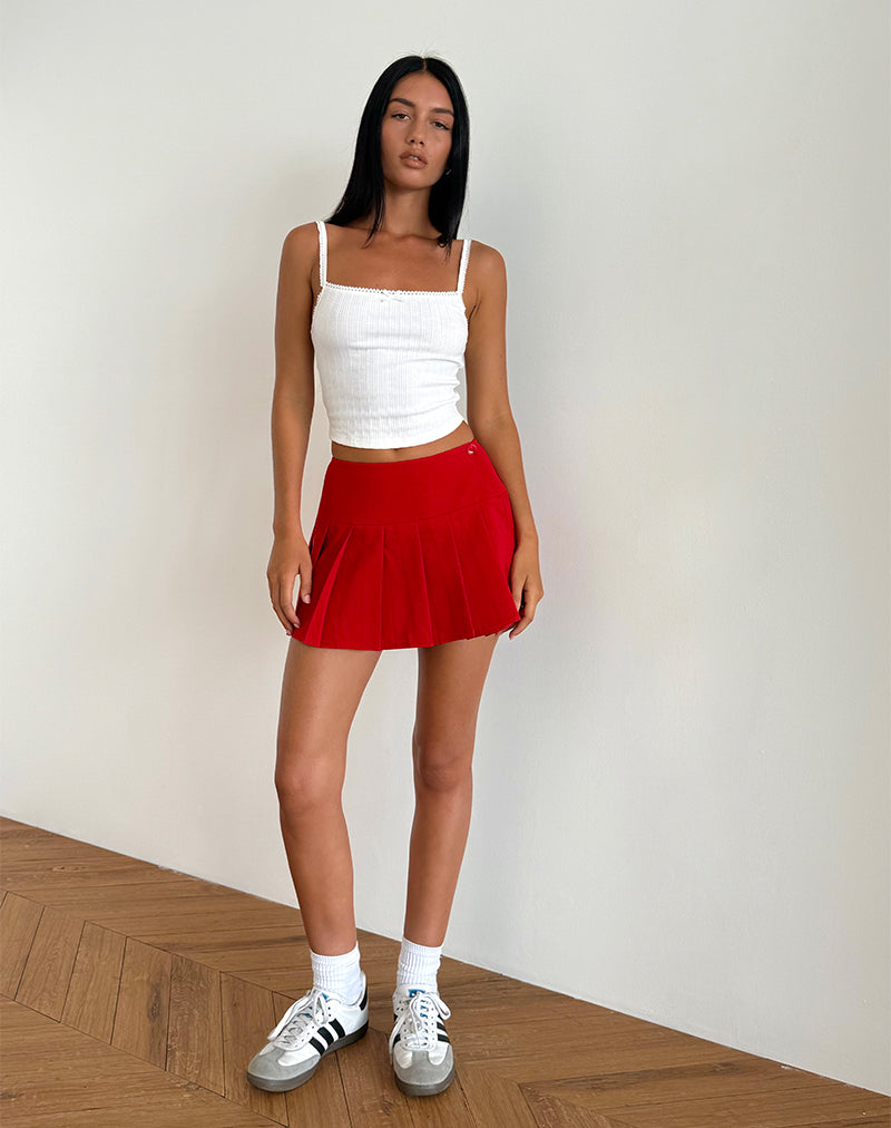 Imagen de Casini Minifalda de sastrería suave Rojo