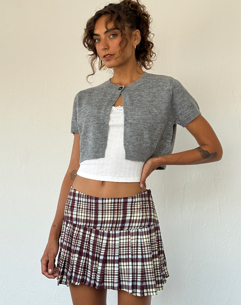 Imagen de Casini Minifalda Plisada en Multi Check Marrón