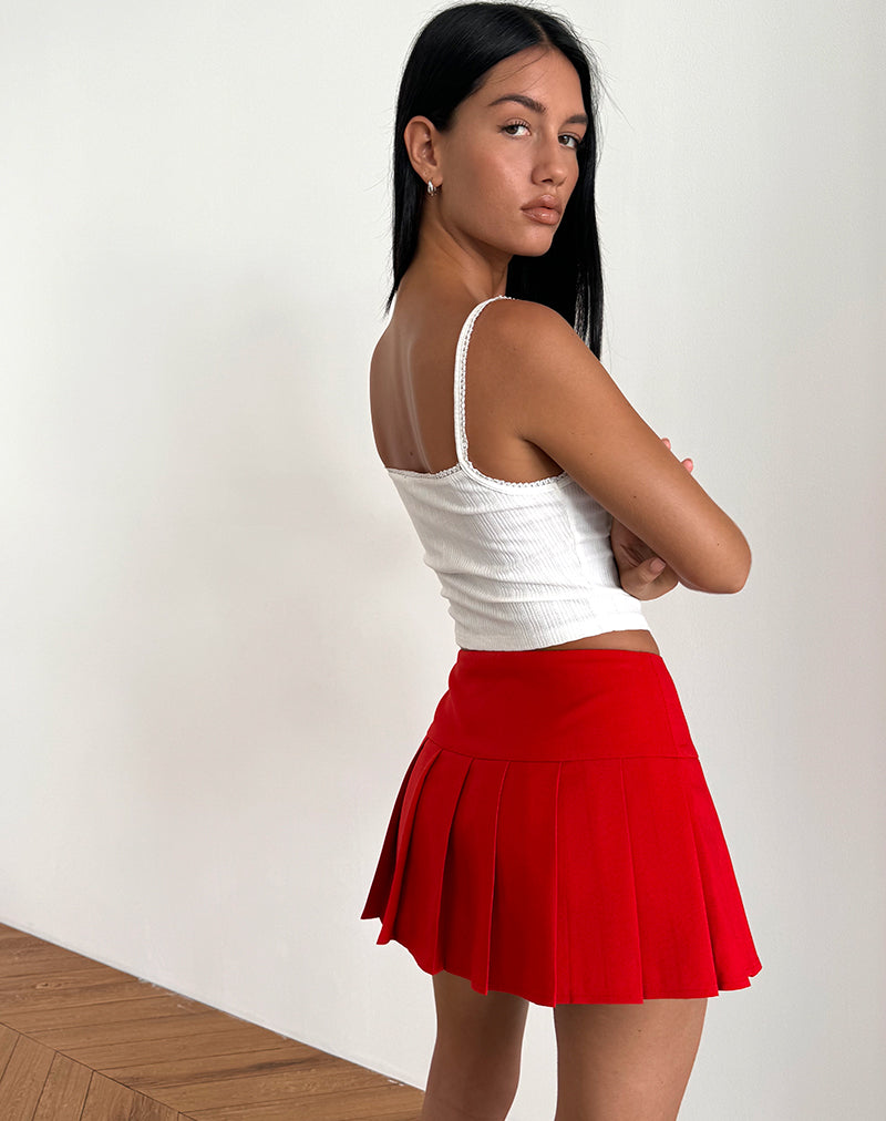 Imagen de Casini Minifalda de sastrería suave Rojo