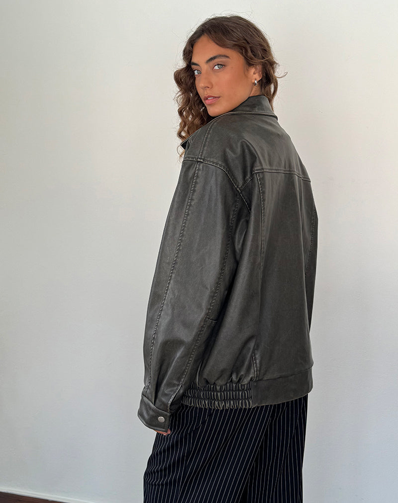 Imagen de Cavita Distressed Jacket en PU Oliva
