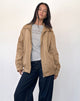 Imagen de la chaqueta Cavita de ante sintético color canela