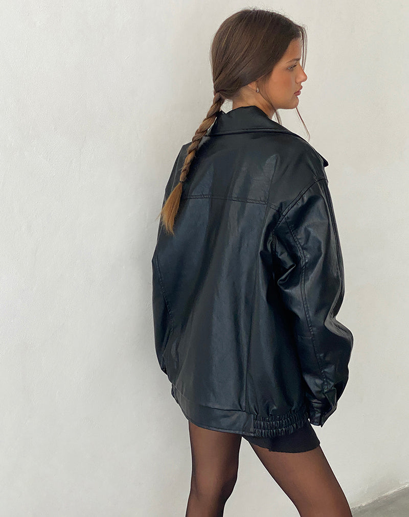 Chaqueta Cavita en PU Negro
