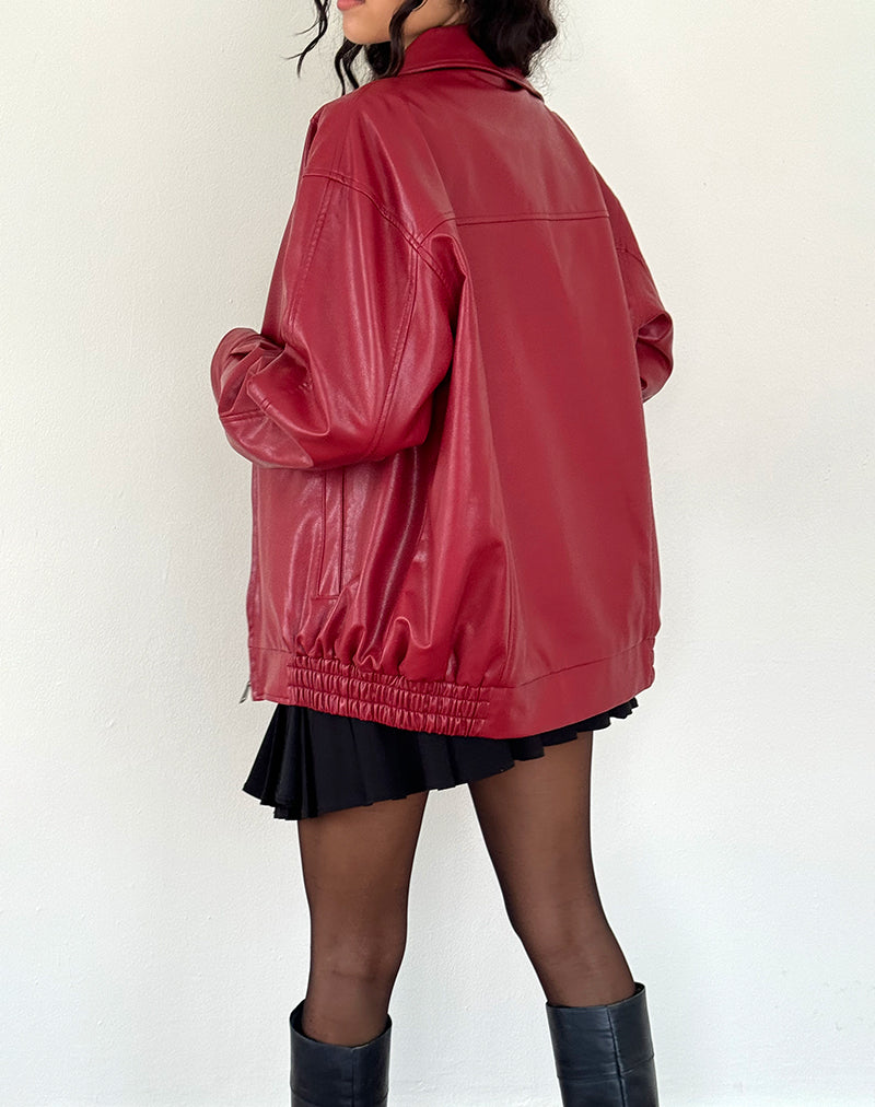 Imagen de Cavita Chaqueta de PU en rojo sangre