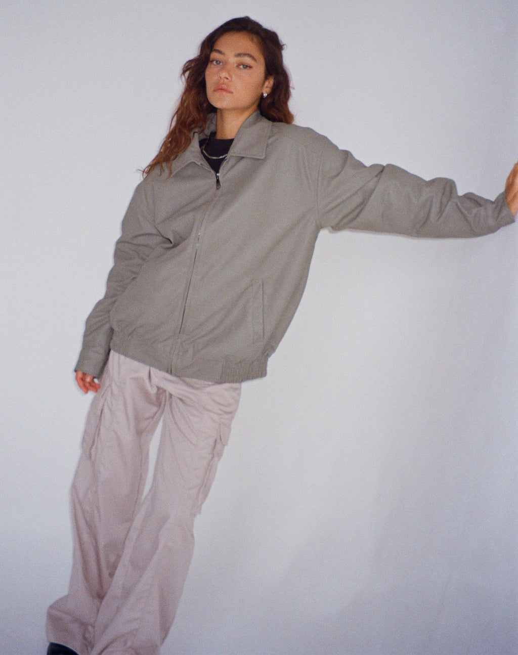 Chaqueta Cavita en PU Gris
