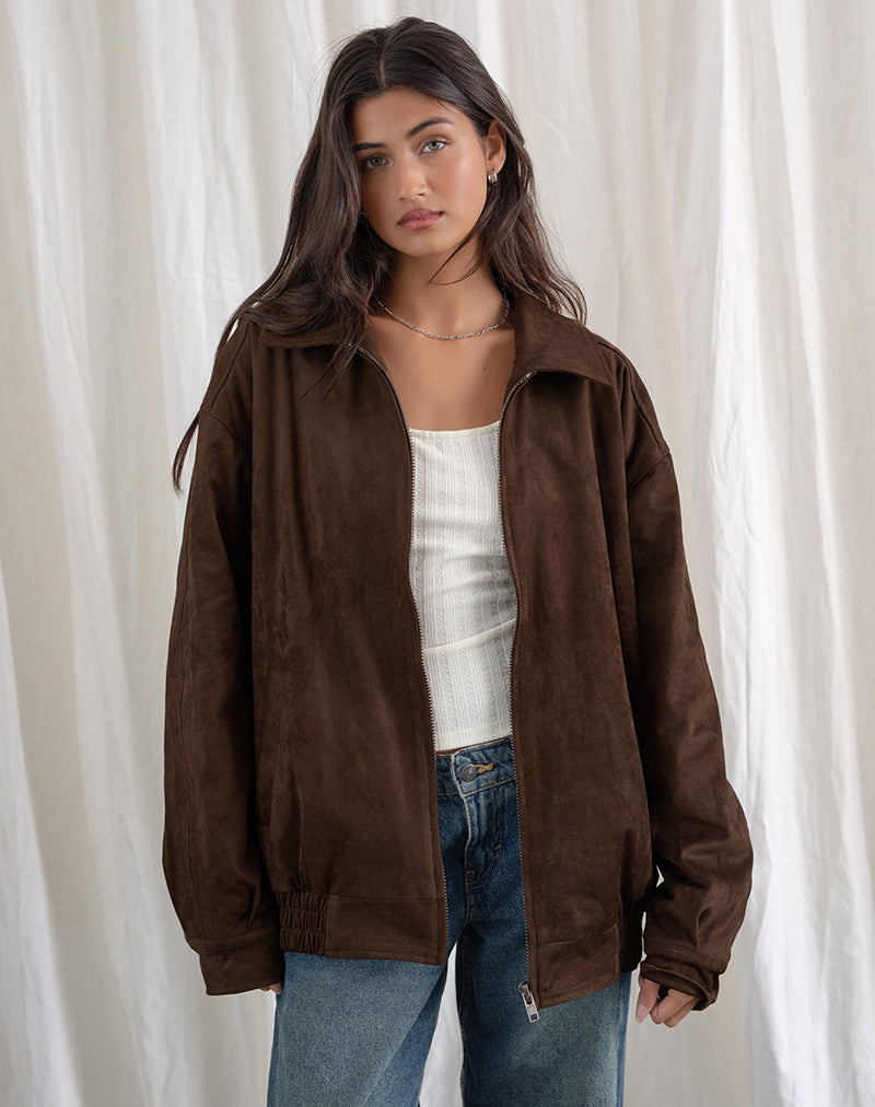 Chaqueta Cavita de imitación de ante marrón