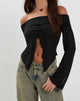 Imagen de Celeste Butterfly Bardot Top Negro