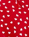 Rojo con corazones blancos