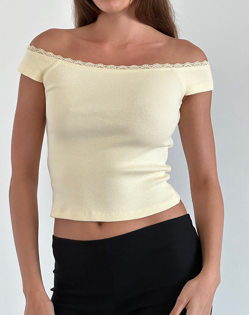 Imagen de Chacha Top en Rib Lace Buttercream