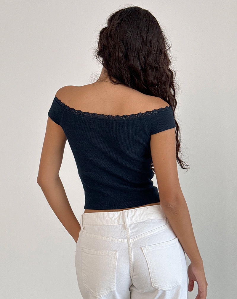 Imagen de Chacha Bardot Top de Encaje Azul Marino
