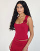 imagen de Charley Rosette Top en Lycra Slinky Rojo