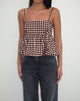 Imagen de Charlita Frill Cami Top in Tonal Gingham Marrón