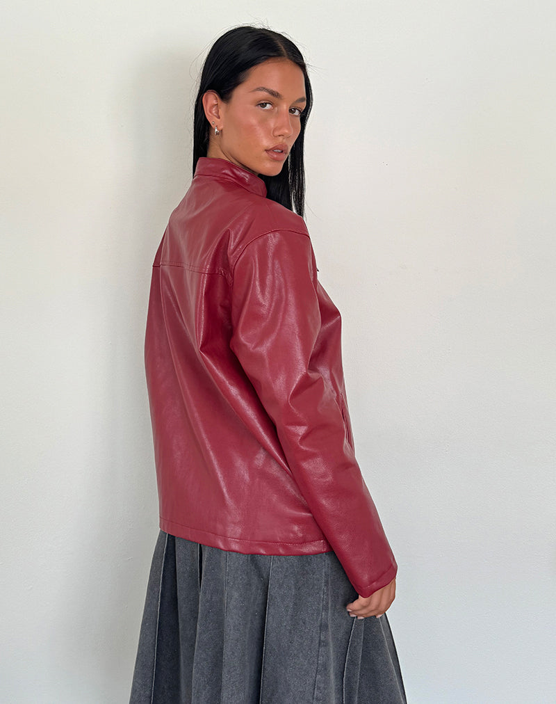 Imagen de Charlize Moto Jacket en PU Rojo
