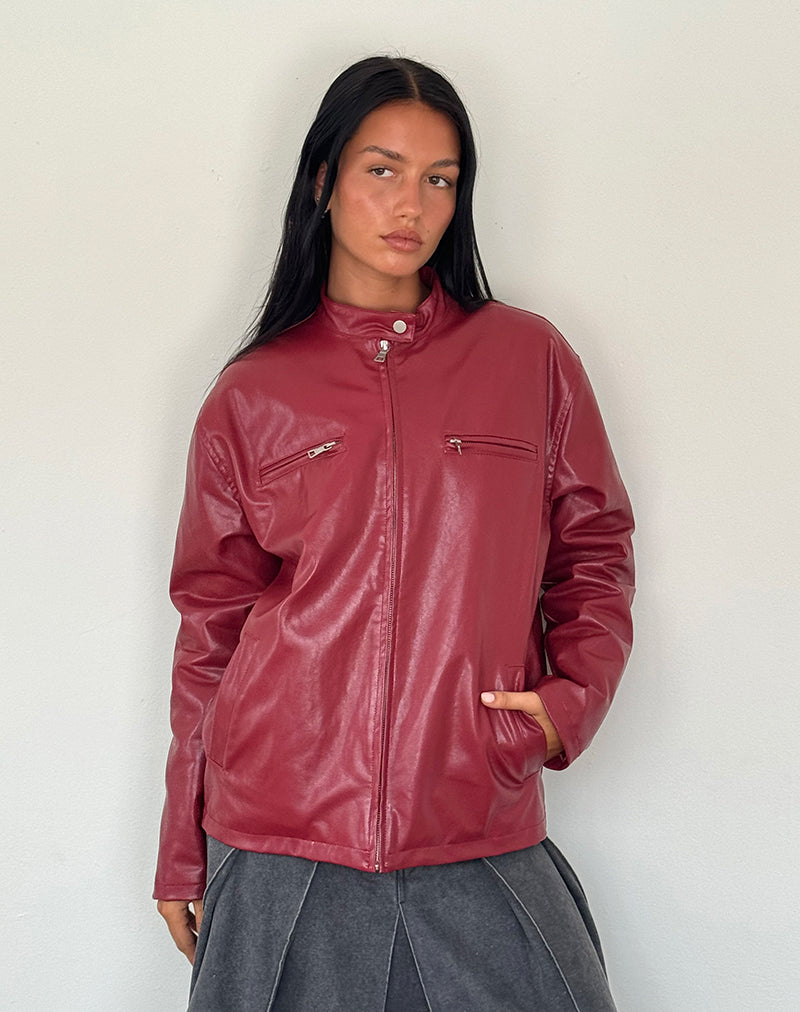 Chaqueta Charlize Moto en PU Rojo