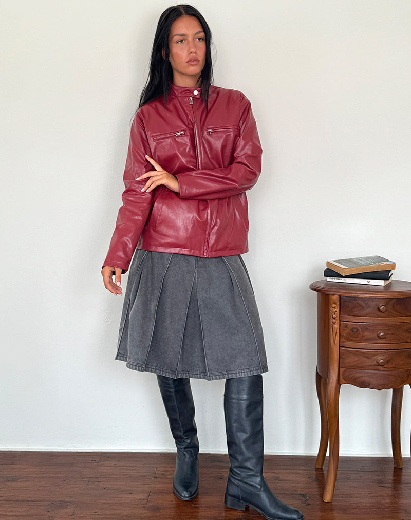 Chaqueta Charlize Moto en PU Rojo