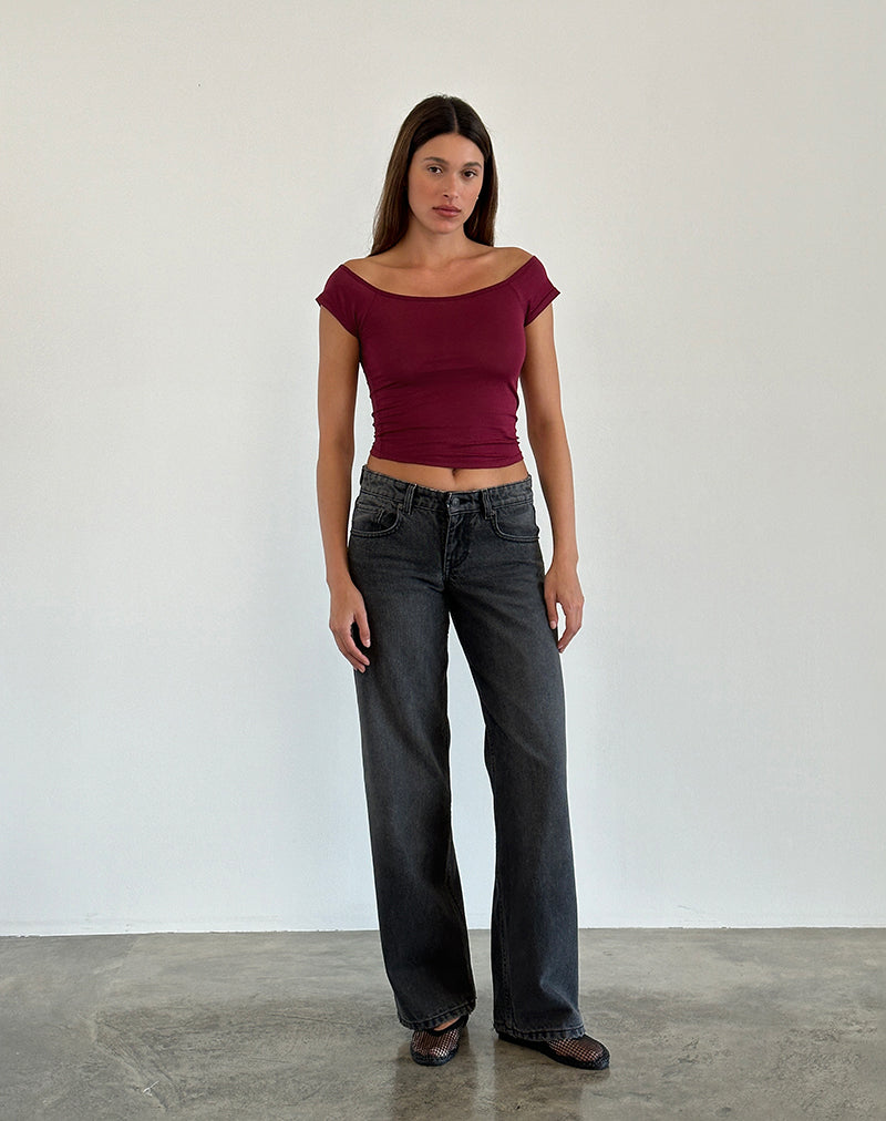Imagen de Charya Off Shoulder Top en Borgoña