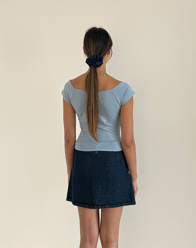 imagen de Charya Off Shoulder Top in Nantucket Blue