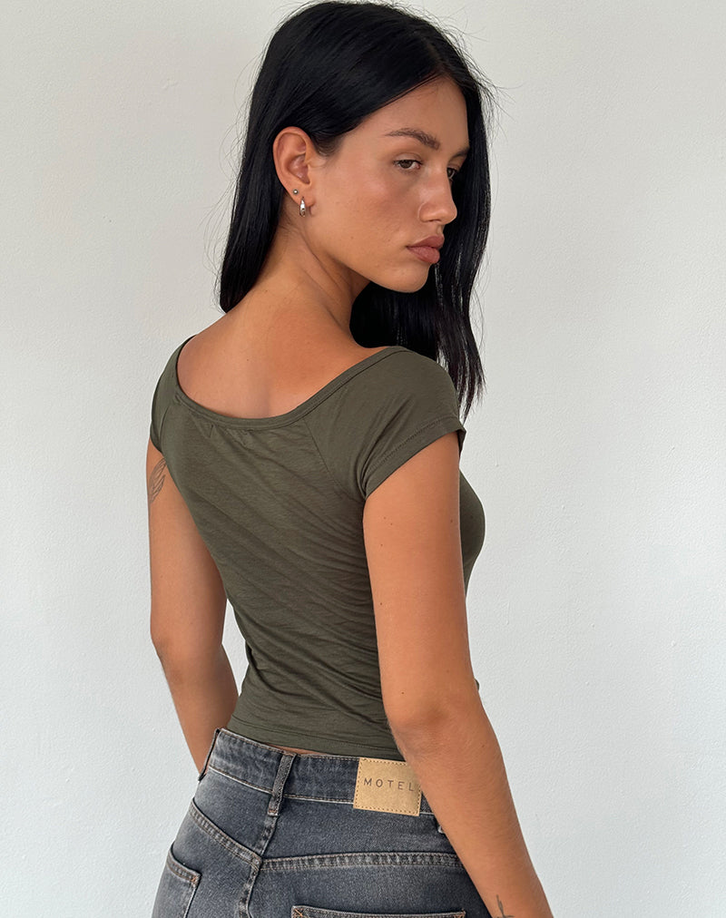 Imagen de Charya Off The Shoulder Top en Oliva
