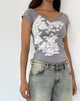 Imagen de Charya Top sin hombros de encaje floral gris