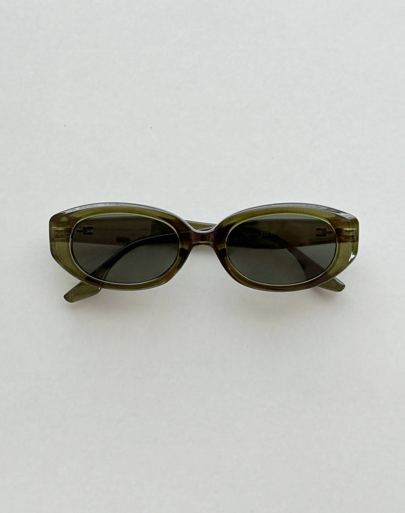 Imagen de las gafas de sol ovaladas Chelonia en verde oliva oscuro