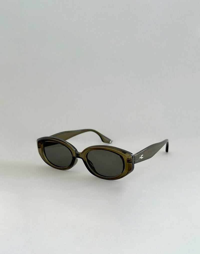 Gafas de sol ovaladas Chelonia en verde oliva oscuro