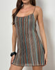 Imagen de Cheria Mini Dress in Shimmer Plisse Azul Marrón