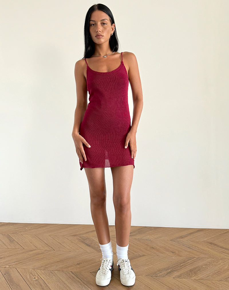 Minivestido Chiara de punto transparente rojo