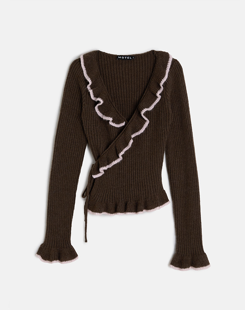 Imagen de Christella Top en chocolate negro con rosa