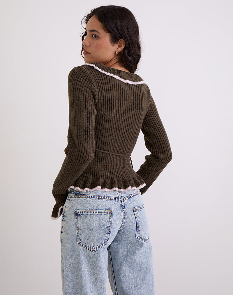 Imagen de Christella Top en chocolate negro con rosa