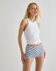 Imagen de Ciana Hot Pants in Diagonal Stripe Light Blue