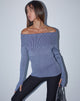 Imagen de Circe Jersey de punto Bardot en dos tonos Azul