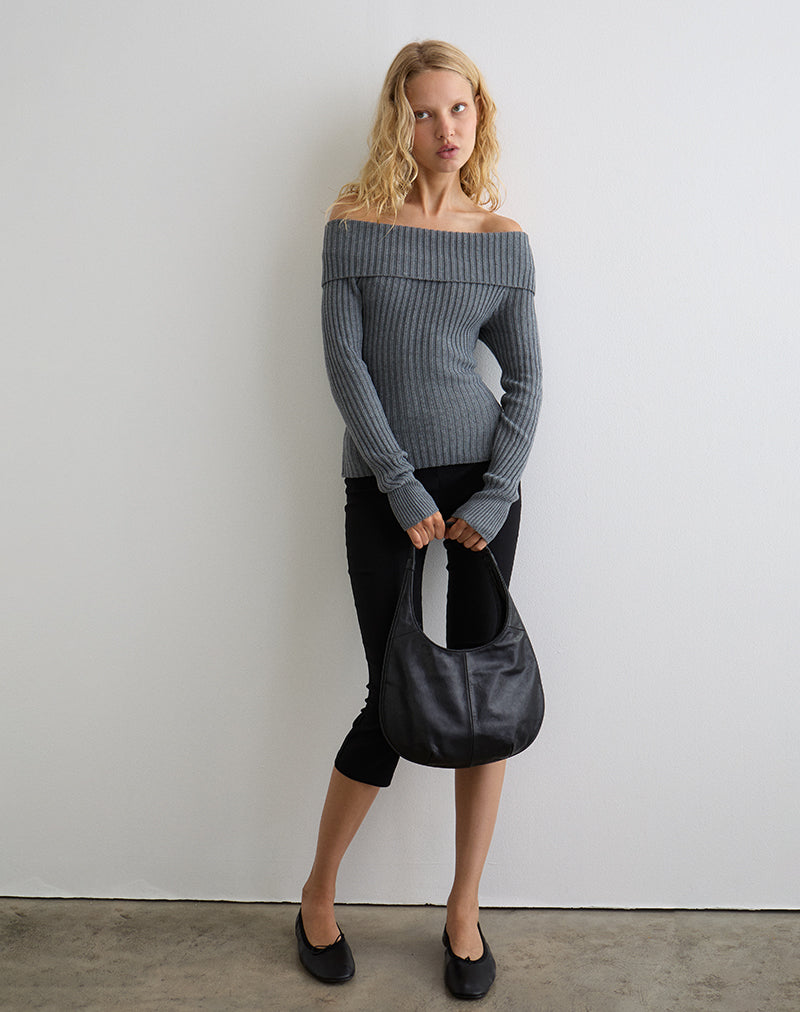 Imagen de Circe Jersey de punto Bardot Gris
