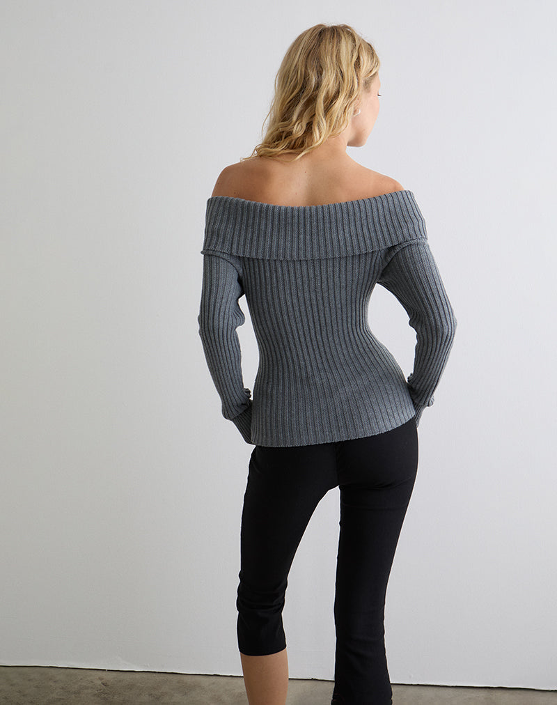 Imagen de Circe Jersey de punto Bardot Gris