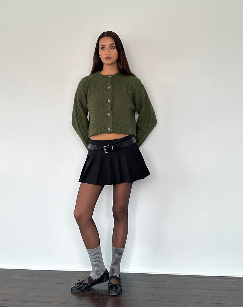 Imagen de la chaqueta de punto Claire en verde bosque