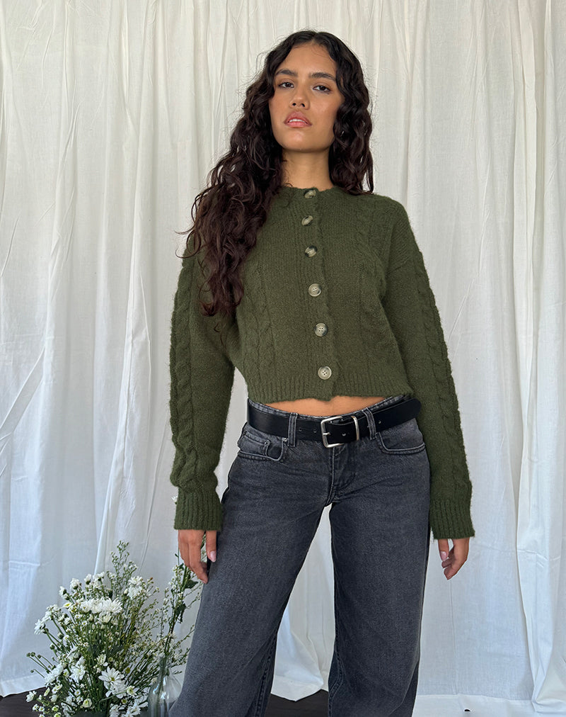 Chaqueta de punto Claire Verde Bosque