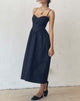 Imagen de Clementine Corset Midi Dress in Black Poplin