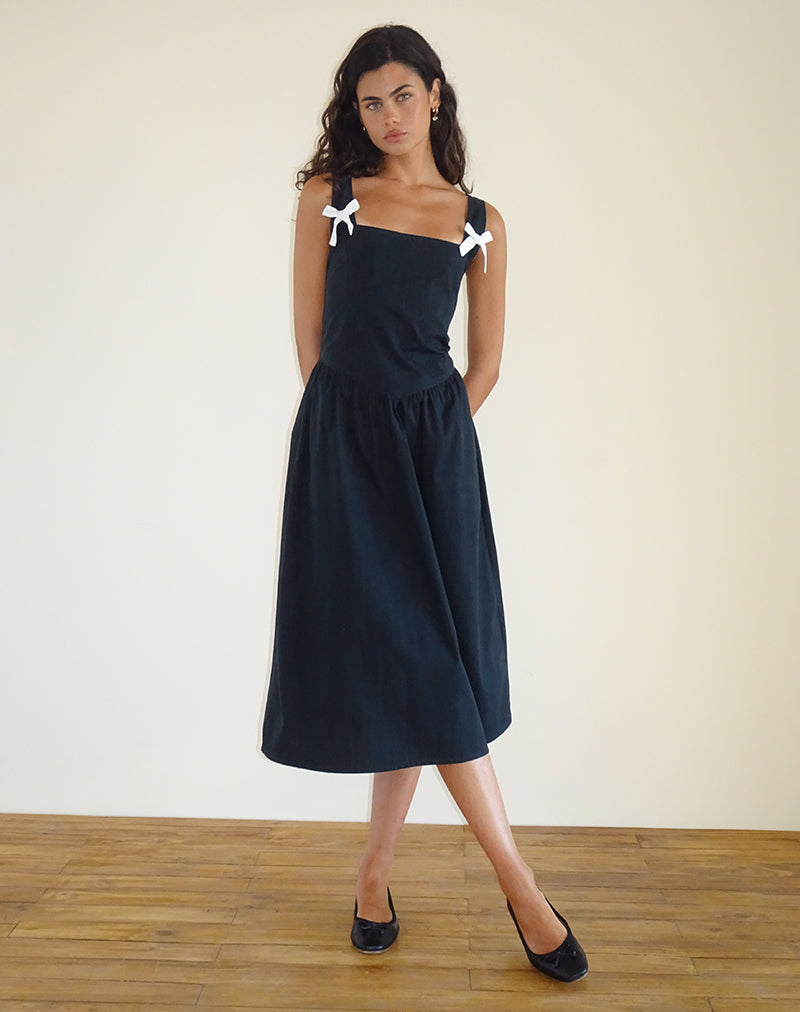 Imagen de Clesiel Vestido Midi en Zapato de Claqué con Lazos Blanco roto