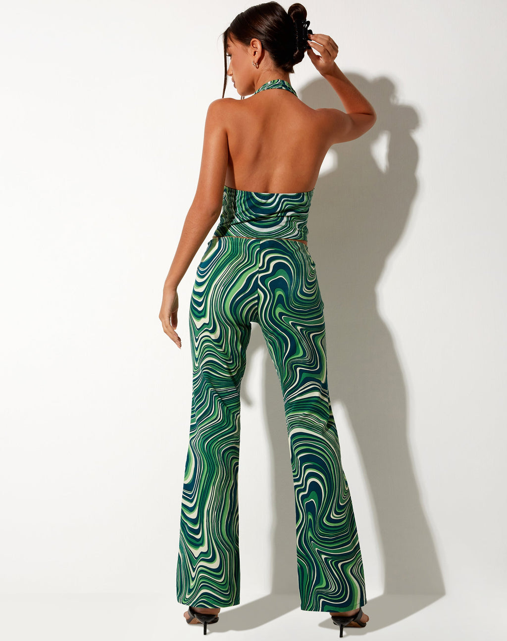 Pantalón Coban en verde ondulado años 70