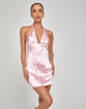 Vestido Coda en satén rosa